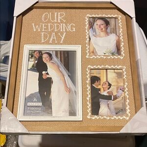 Malden Burlap Wedding Day Multi-Photo Frame